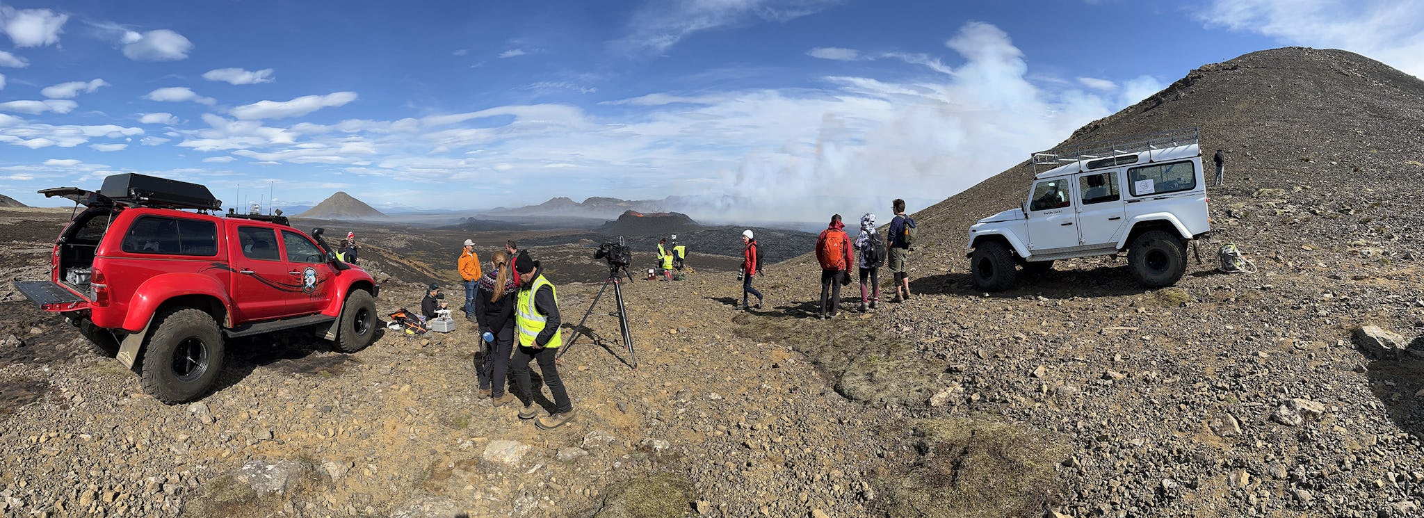 Team outside at Litli Hrútur eruption area