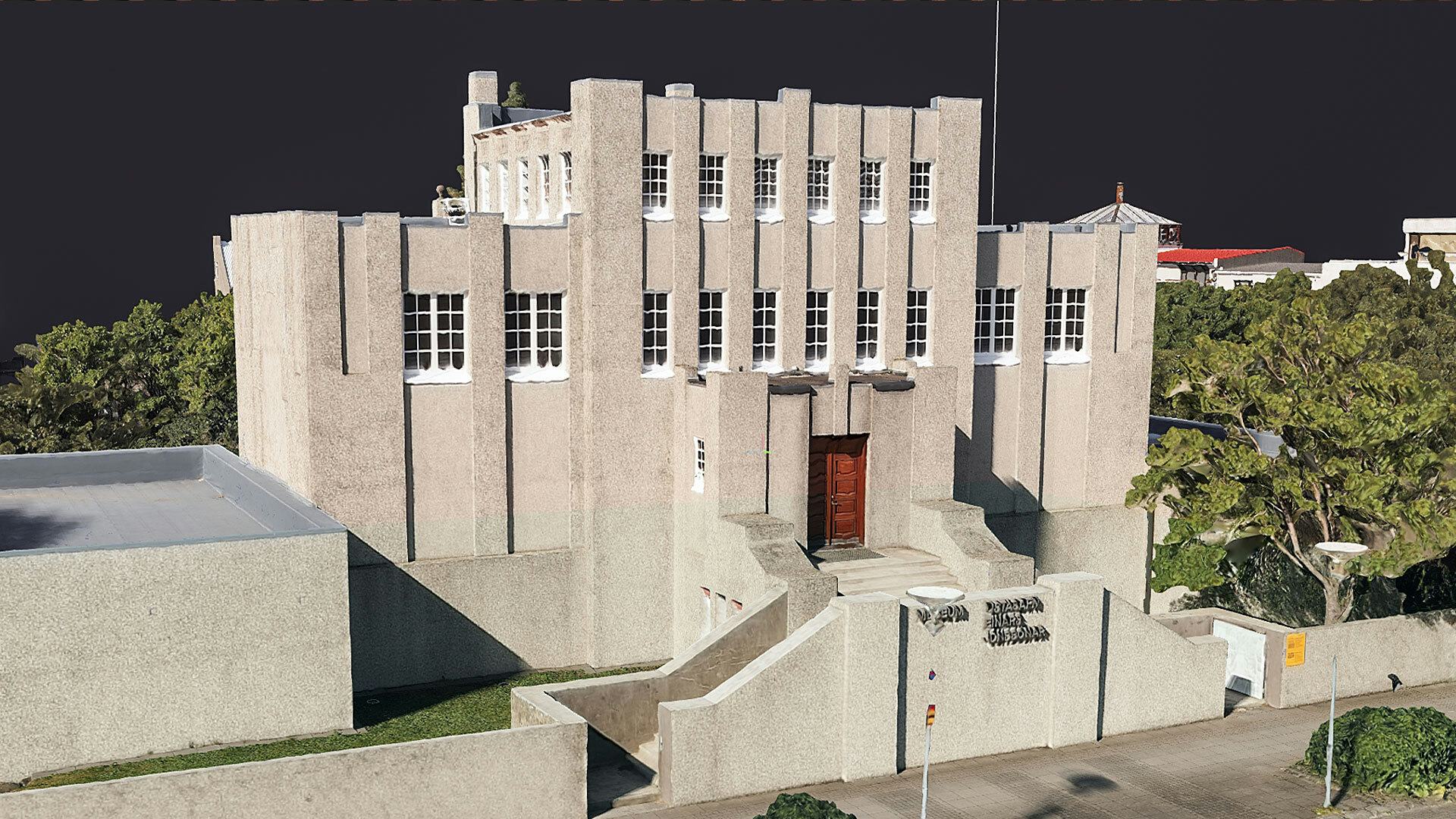 3D model of a white building