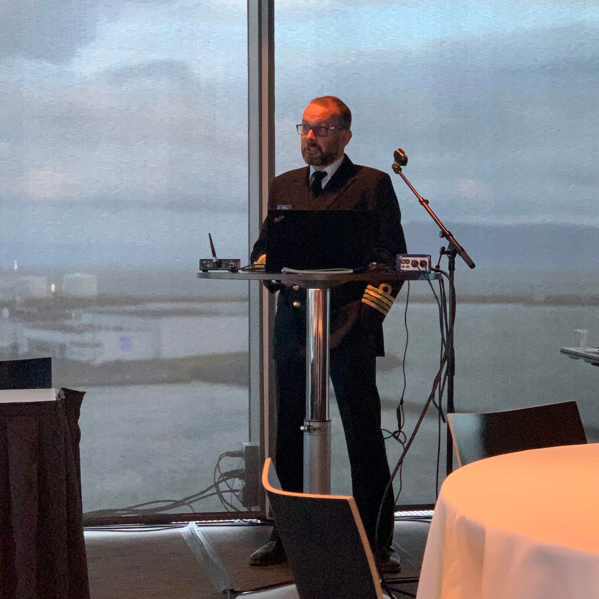 A man giving speech at Arctic Circle conference