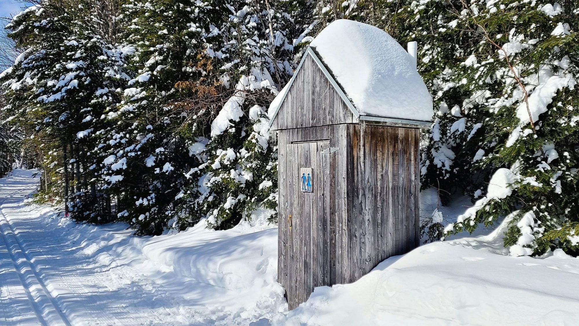 Chamber in a snowy forest.