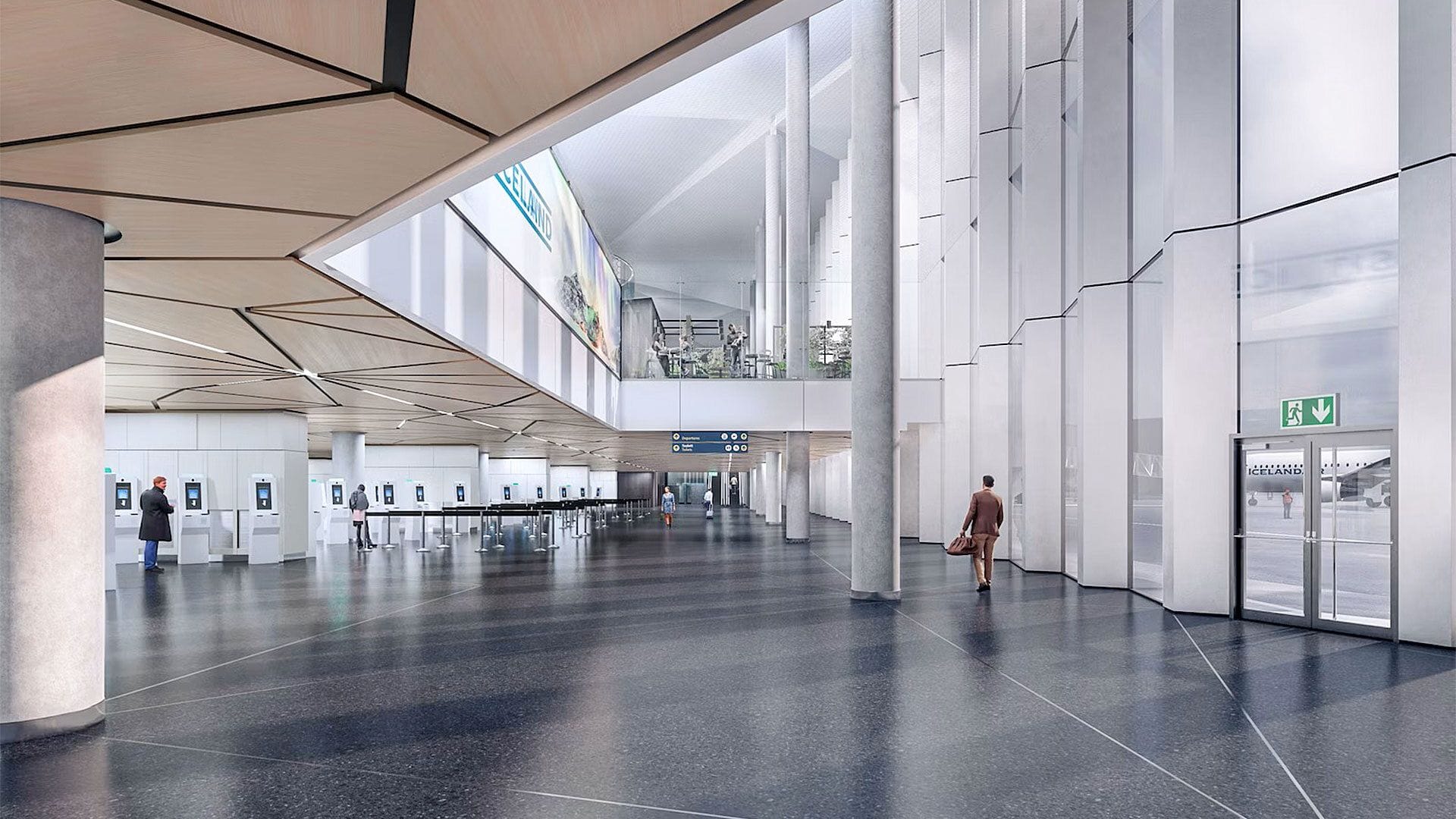 Computer drawing of a modern airport
