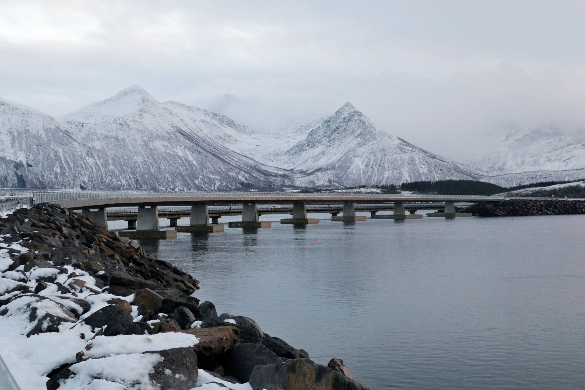 Engeloyabru with white and snowy mountains in the background