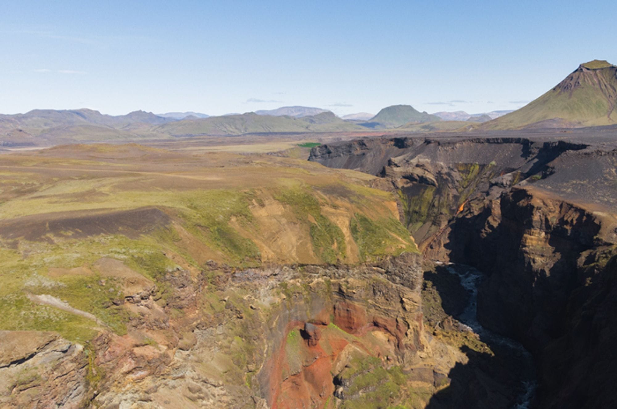 valley running between two hills
