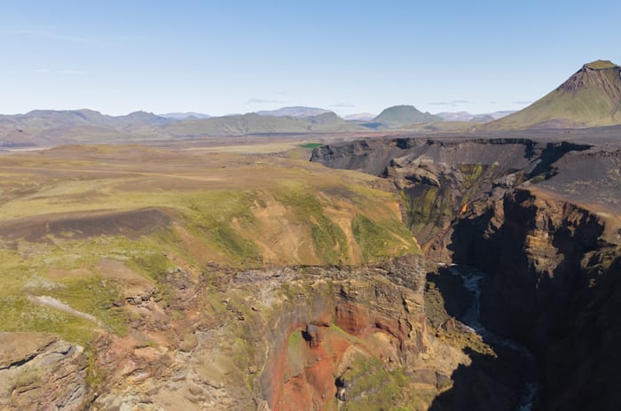 valley running between two hills
