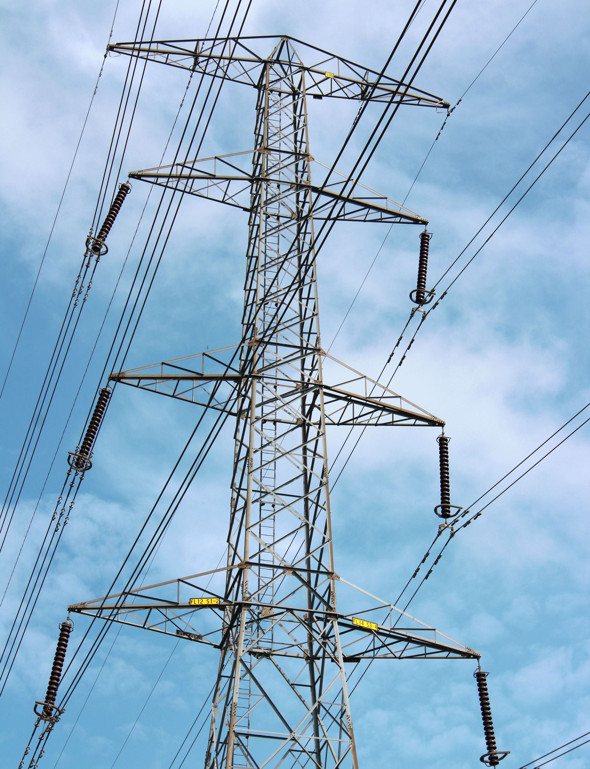 Power mast and blue skies