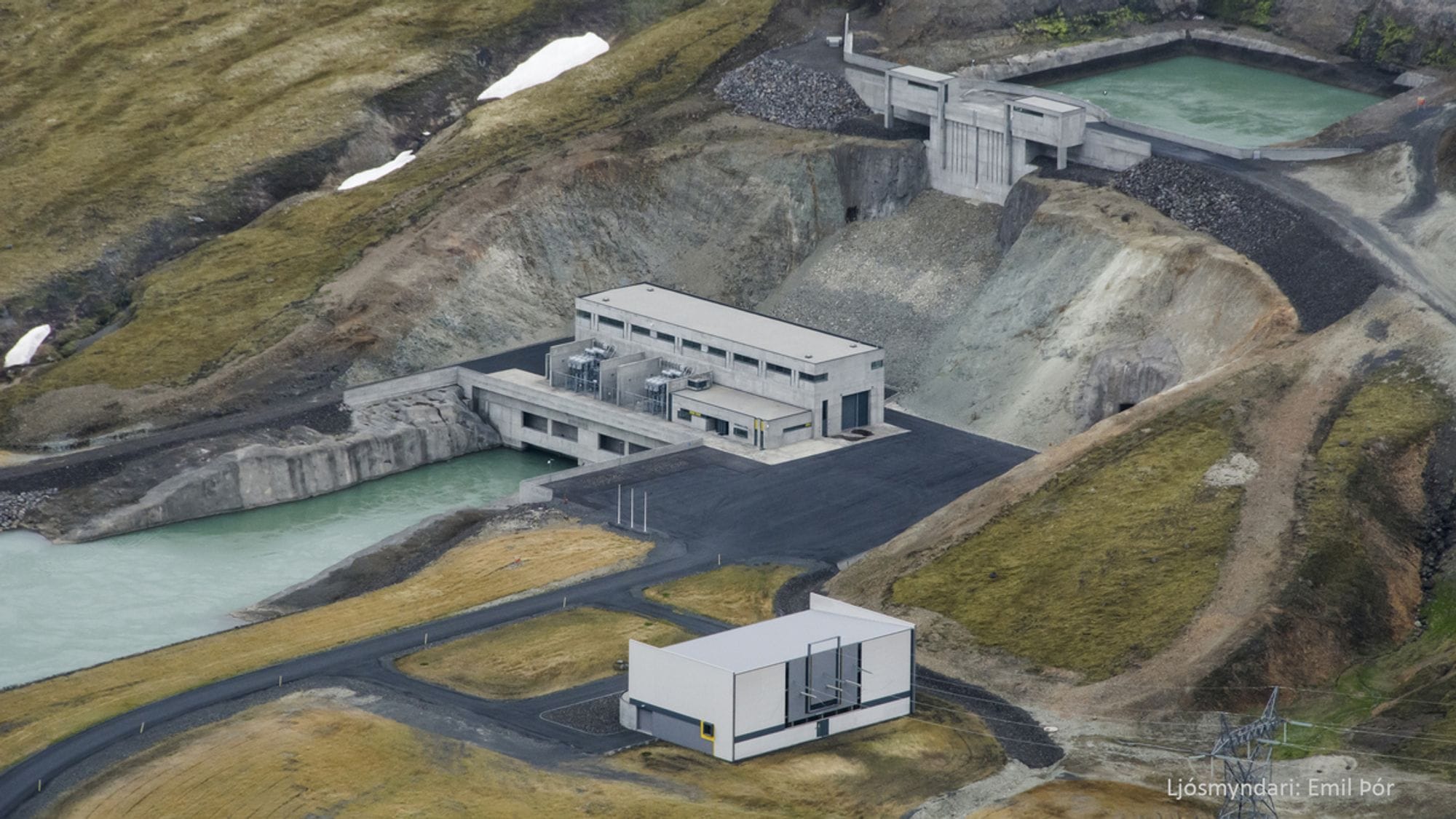 aerial view of a hydroelectric plant