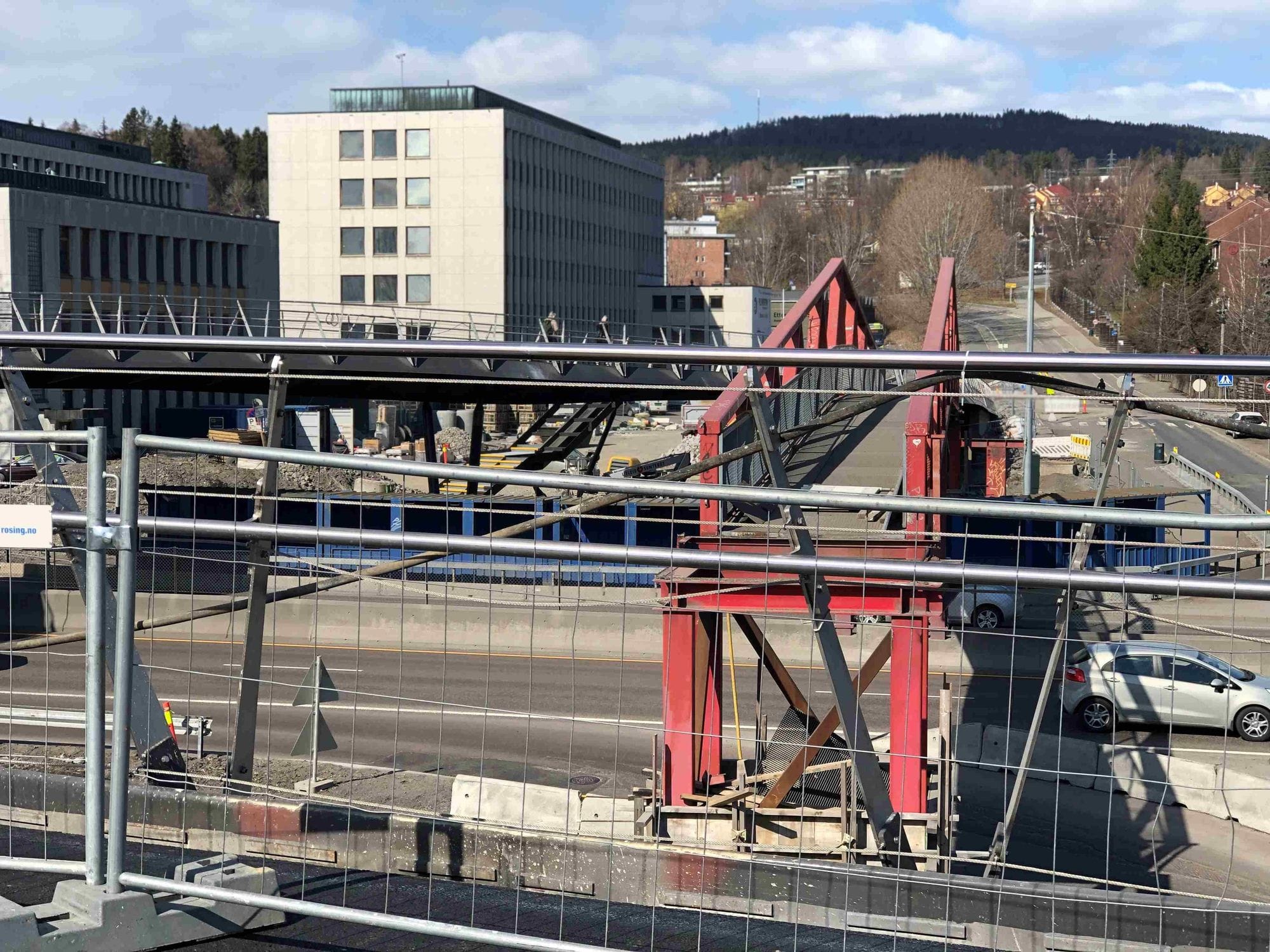 Construction site of a footbridge