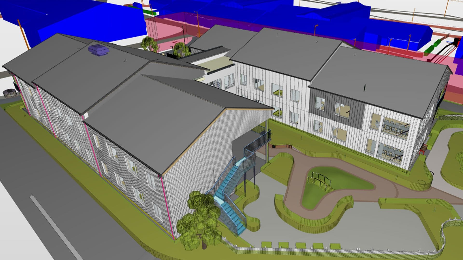 Model of a building.