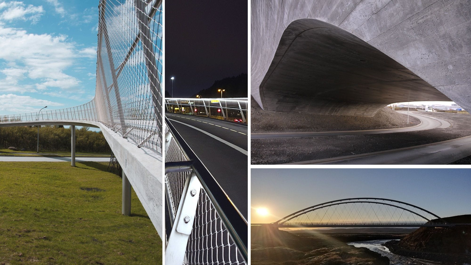 Collage of three photos of bridges
