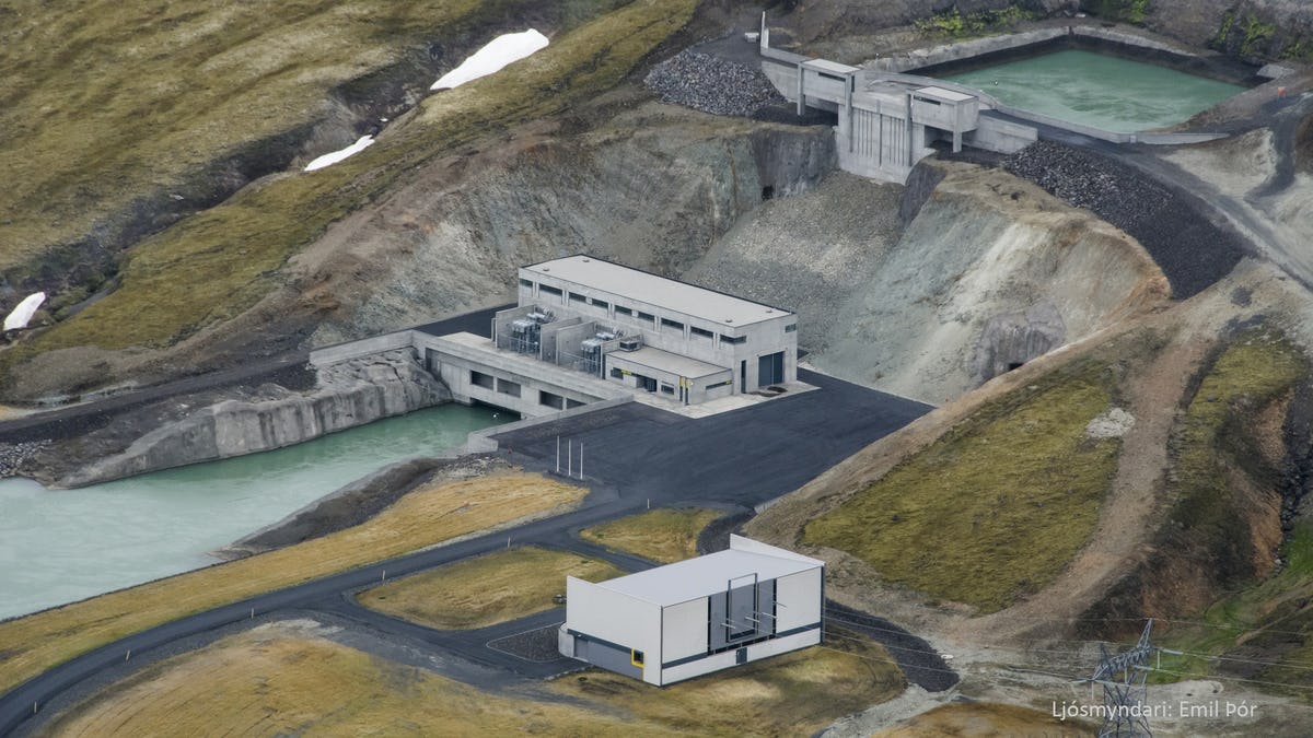 aerial view of a hydroelectric plant
