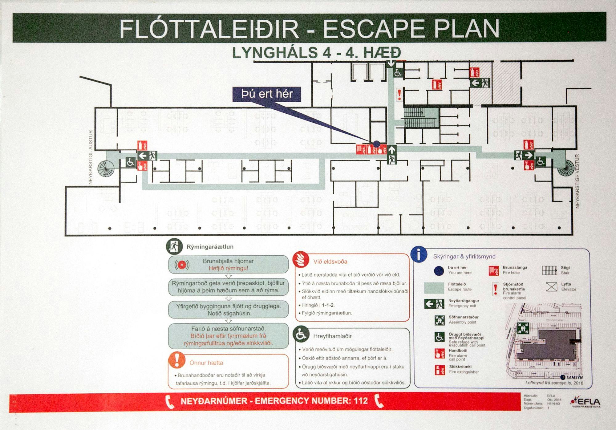 map with instruction for an escape plan